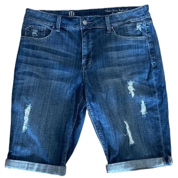 Hot in Hollywood Distressed Destroyed Denim Jean Shorts, Size 10 - Picture 1 of 5